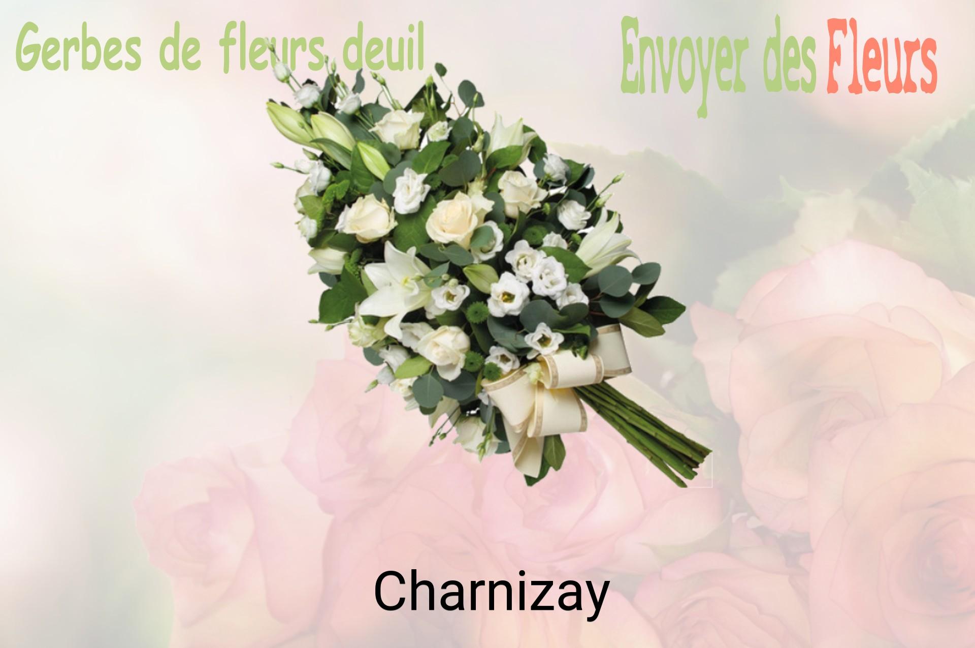 Gerbe de fleurs de deuil livrée à Charnizay